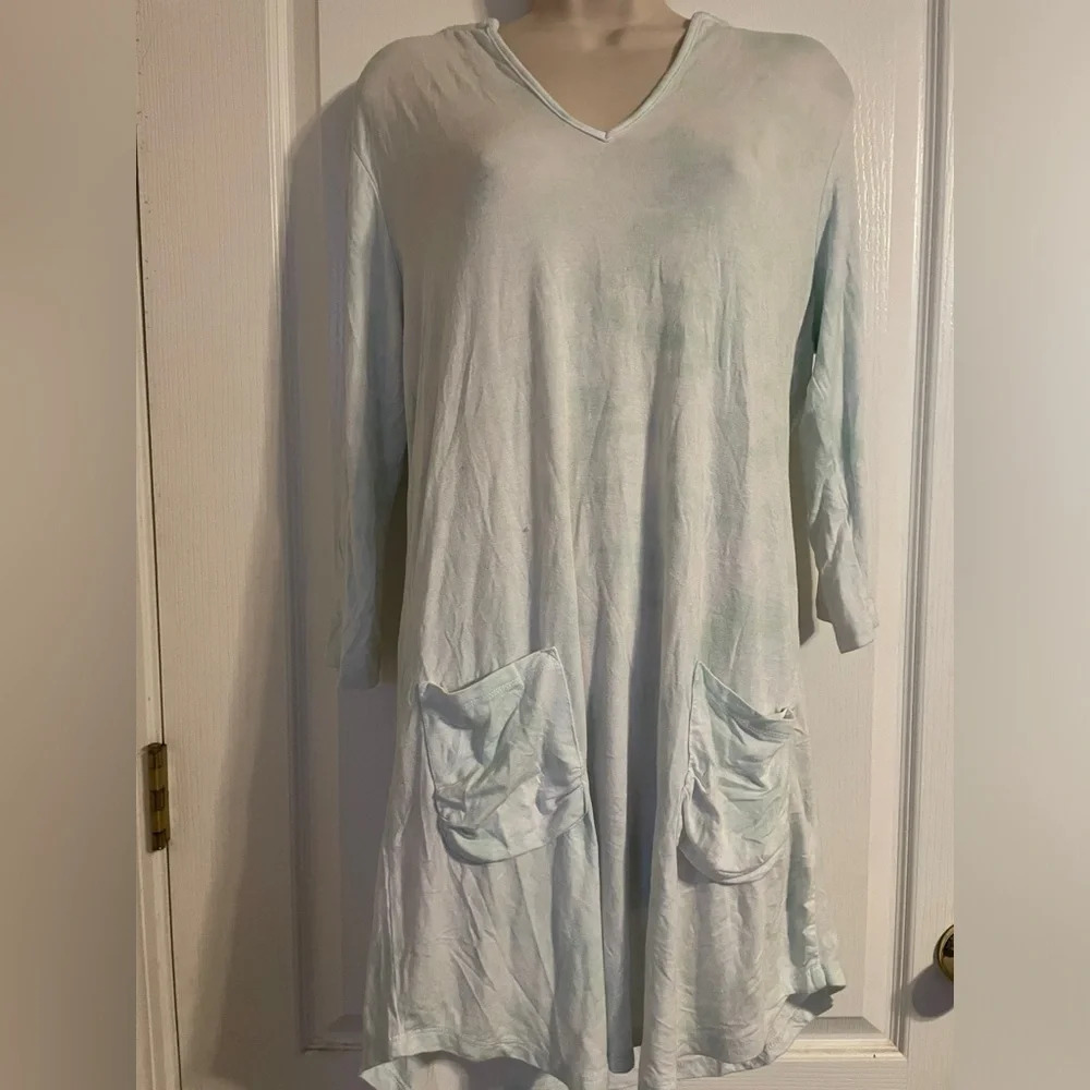 Beach Break Blue Tye Dye‎ Swim Cover Up or Mini Dress Sz Small